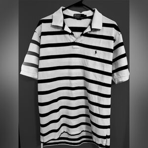Ralph Lauren Blue and White Striped Polo